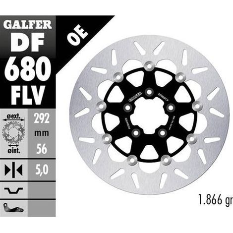 DISCO DE FRENO DELANTERO GALFER HARLEY-DAVIDSON (292X56X5) FLOTANTE (VER DESCRIPCIÓN)