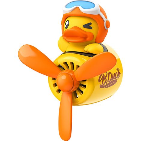 1 pièce diffuseur de parfum de voiture accessoires de ventilateur voiture dessin animé ours lecteur ventilateur d'air découpé clip aromathérapie décorations de voiture (petit canard jaune) -626048mm (1/2)