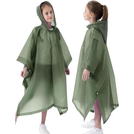Lot de 2 imperméables réutilisables en EVA, taille unique, convenant aux enfants, garçons et filles. (1/3)