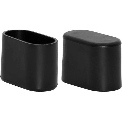 Lot de 8 protège-pieds de chaise ovales en PVC souple, 25 x 50 mm (1" x 2"), noirs (1/5)