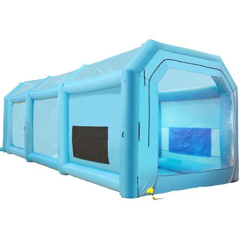 Mophorn 39,4x16,4x13,1 piedi cabina di verniciatura gonfiabile, cabina di verniciatura per auto con 2 potenti ventilatori, sistema di filtraggio dell'aria, per postazione di lavoro con tenda da