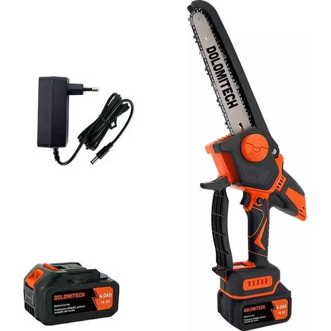 troncarami a catena a batteria dolomitech barra 20 cm 2 batterie 21v 4ah e caricabatterie (1/4)
