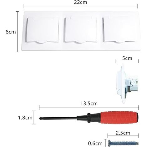 Prise de Courant Encastrée avec Couvercle étanche 16A 250V (1/4)