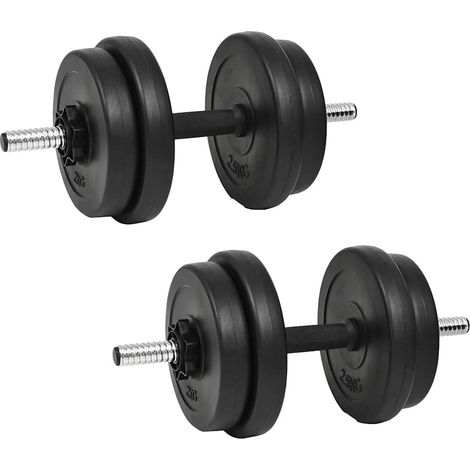 vidaXL Juego de mancuernas hierro fundido 14 piezas 20 kg (1/5)