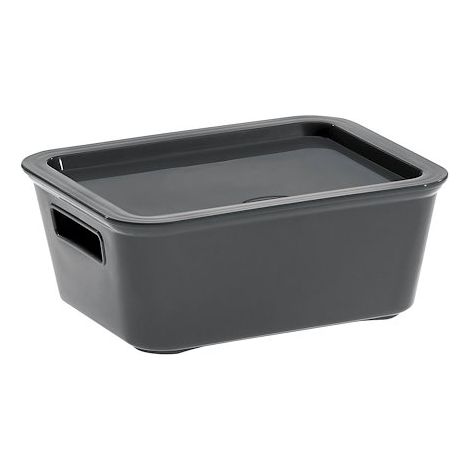 Boîte de rangement grise polyproylène 1,18 L Cep Bella - Lot de 6