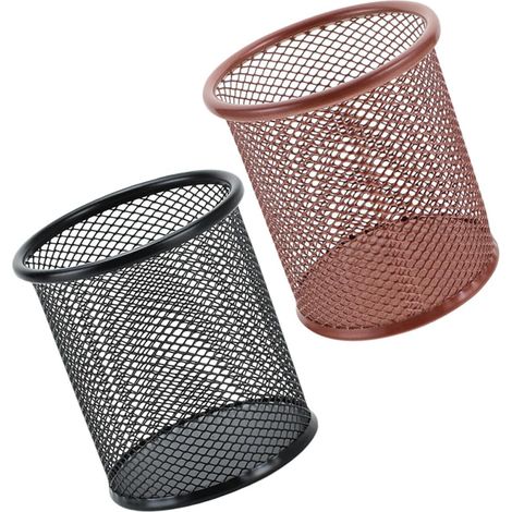 de 2 porte stylos de bureau en métal rose doré et noir