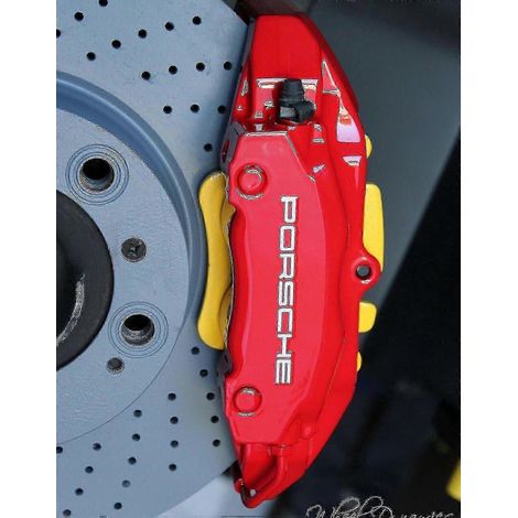 Ensemble de 6 autocollants/décalcomanies en vinyle pour étriers de frein Porsche