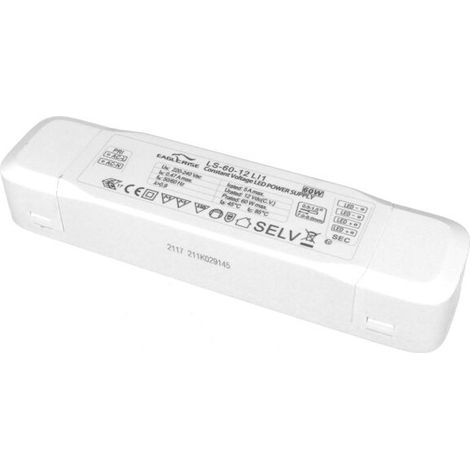 Alimentatore Trasformatore Lungo Sottile 12V 60W 5A Con Carcassa In Plastica Eaglerise LS-60-12 LI1 (1/2)