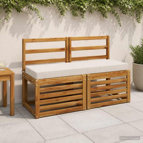 vidaXL Coussin de banc SOEST 100 % polyester Blanc 110 x 40 x 8 cm (1/5)