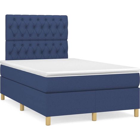 Boxspringbett mit Matratze & LED Blau 120x190 cm Stoff (1/5)