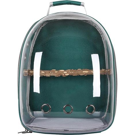 Papageien-Tragerucksack, transparent und atmungsaktiv, mit Sitzstange, für Heimvögel (1/5)