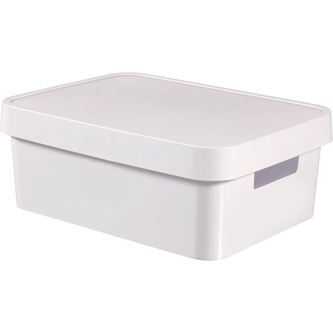CURVER 04752-N23-00 INFINITY BOÎTE À RANGEMENT AVEC COUVERCLE PLASTIQUE BLANC 36,3 X 27 X 22,2 CM 11 L