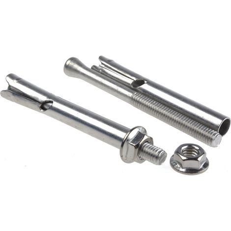 Kit de fixations RS PRO, en Acier Inoxydable, 8mm x 65mm ( Prix pour Paquet de 10 )