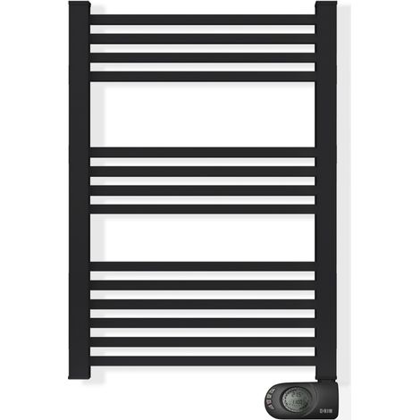 HJM – Sèche-serviette électrique à inertie sèche 500 W – Aluminium résistant à la corrosion – Chronothermostat numérique – IP24