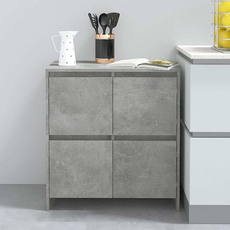 Buffet - Armoire de rangement Enfilade Gris béton 70x41x75 cm Aggloméré BV175571 - BonneVie (1/5)