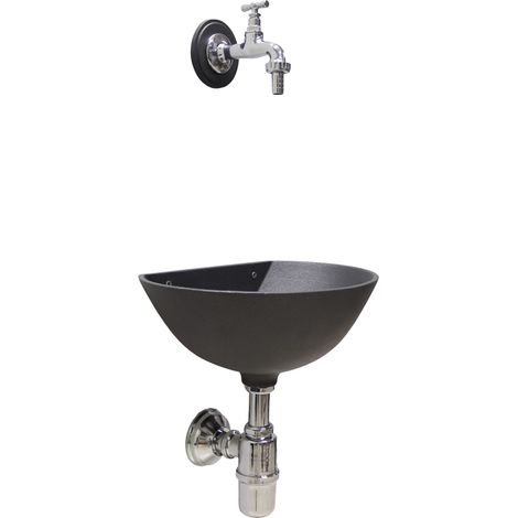 Fontaine murale en fonte 600 couleurs avec robinet 195C avec siphon pour jardin (1/4)