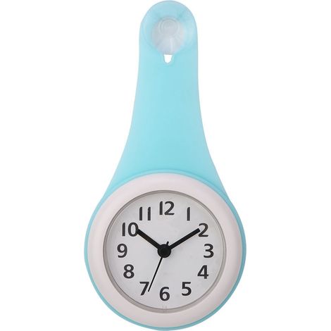 Modische wasserdichte hängende Badezimmer-Küchenuhr, Heimdekoration (blau) (1/5)