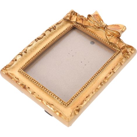 2 Pièces Cadre Photo en Résine Or Style Européen Vintage Noeud Élégant, Résistant aux Chocs, pour Décoration Élégante du Salon et Occasions Festives (1/5)