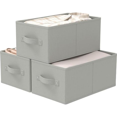 Storage Boxes, Living Room, 47 x 28 x 20 cm, Grey