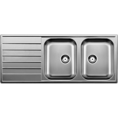 Evier LIVIT 8S 2 cuves /1 égouttoir-1210x500 Inox brossé (1/5)