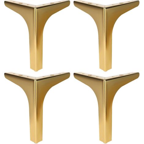 Quatre pieds de meubles triangulaires en métal, pieds d'armoires élégants en métal, pieds de support pour canapés et chaises, adaptés aux espaces domestiques, de bureau et commerciaux, finition titane (1/5)