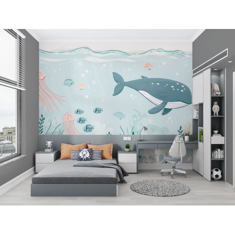 Papier Peint Enfant - Monde Sous-Marin Pastel - 150 x 250 cm (1/2)