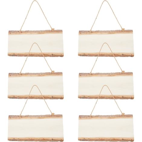 6 plaque Rectangulaire en Bois pour Panneaux Planche de 13.3x25.5cm avec Bord Brut Artisanat en Bois Brut pour Peinture Porte de Ferme Mur (1/5)
