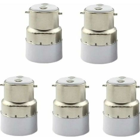 Paquet de 5 convertisseurs de douille d'ampoule B22 à E14 Douille de douille B22 Passer au support de lampe adaptateur standard E14. (1/4)