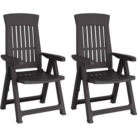 Maison Exclusive - Fauteuils pliants inclinables, lot de 2, anthracite, PP (1/5)