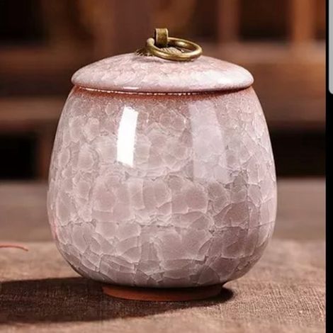 Mini urna in ceramica, rosa diamante, 170 ml, 8 x 9,5 cm (1/4)