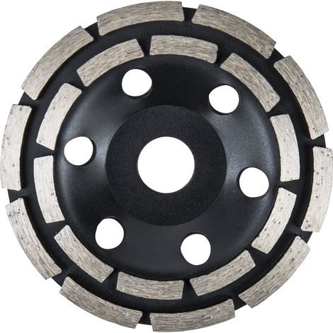 STIER Diamant-Schleiftopf, Schleifteller, doppelreihig Ø125mm, Bohrung 22,23mm Beton, Diamant Schleifscheibe, Diamantschleifer, für Winkelschleifer, Topfschleifer, Diamantscheibe (1/3)
