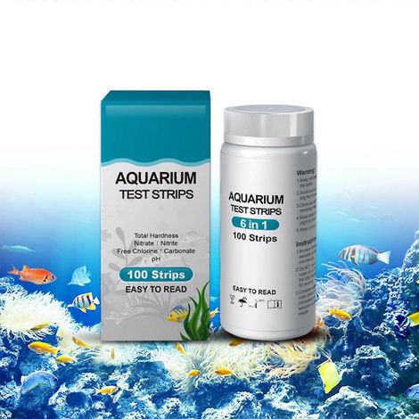 Bandelettes de test pour aquarium 6 en 1, 100 unités, pour aquariums d'eau douce et d'eau de mer (1/4)