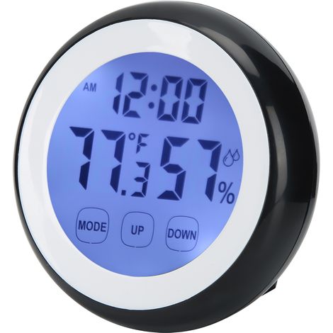 Horloge Numérique Électronique avec Affichage de Température et Humidité - Forme Ronde pour Maison (1/5)