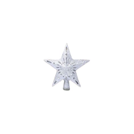 Étoile lumineuse pour sapin de Noël DG-Direct [Argent], étoile scintillante creuse 3D avec projecteur de flocons de neige blancs froids rotatif (Argent) (1/5)
