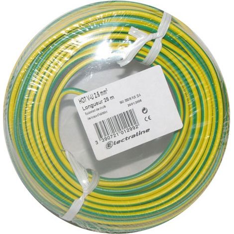 Cable H07vu 1x2.5 25m Amarillo/verde Corona - Electraline
