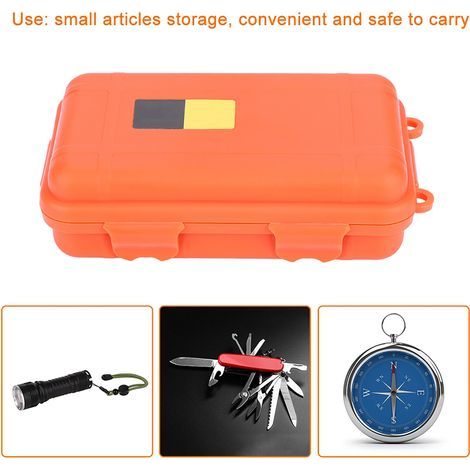 Wasserdichte Outdoor-EDC-Überlebensbox, wasser- und druckbeständig (groß, orange)