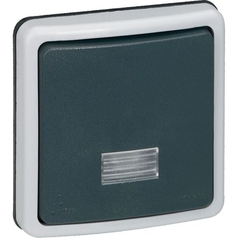 Legrand – Interrupteur va-et-vient à voyant 10A IP66 – Pour environnements humides – Gris RAL 7016 – Connexion rapide sans outils
