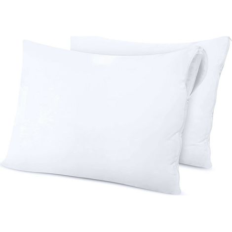 Lot de 2 protège oreillers 50 x 70 cm — Éponge imperméable anti acariens zippé