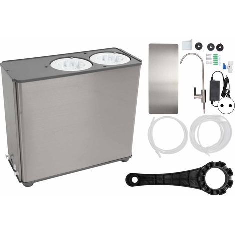 Purificateur d'eau à osmose inverse domestique en acier inoxydable, outil industriel, 100-240V prise UE, système de filtration haute performance pour cuisine, robinet séparé, installation facile. (1/5)