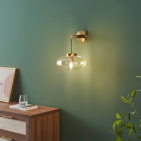 Applique murale dorée globe en verre soufflé suspendu Milenzo (1/5)