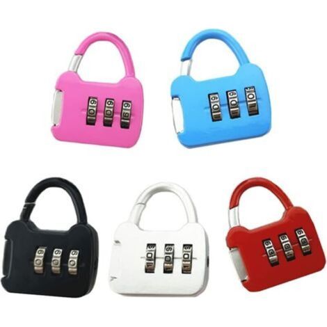 Set of 5 Multicolored Combination Padlocks for Luggage, Lockers, Gyms, Outdoor (1/5)