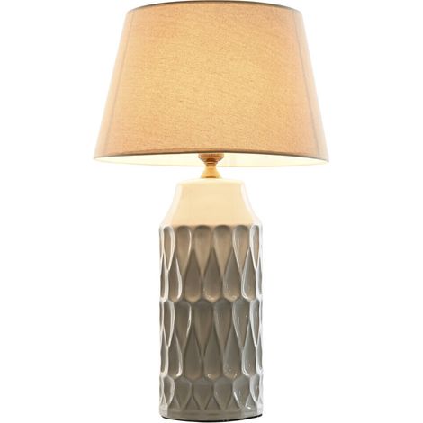 Lampara Sobremesa Porcelana Algodon 40X40X68 (1/5)