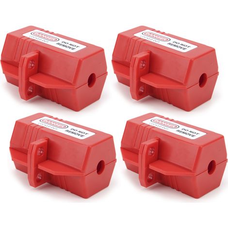 4 Pièces Bouchons de Sécurité pour Équipements Électriques et Systèmes de Climatisation, Cadenas de Verrouillage Industriel (1/5)