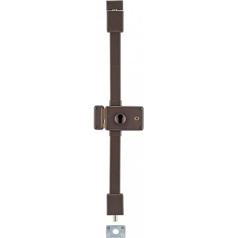 Serratura da applicare Horga con quadro maniglia per porta esterna, sinistra, 3 punti, asse 55mm, marrone - THIRARD