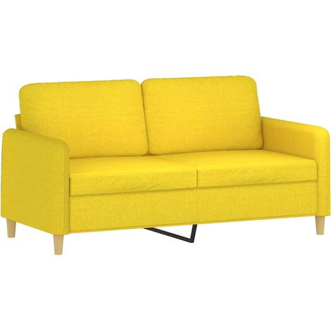 Canapé à 2 places,Sofa pour Salon,Banquette Jaune clair 140 cm Tissu CFW480165 (1/5)