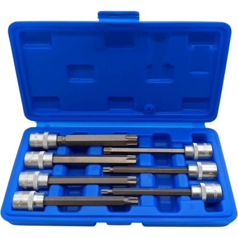 Set 7 pezzi, bussole maschio torx  lunghezza 110 mm