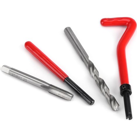 Kit de 30 inserts filetés M8, outil à main de réparation automobile, jeu complet de fixation pour filetage endommagé, compatible avec clé de montage (1/2)
