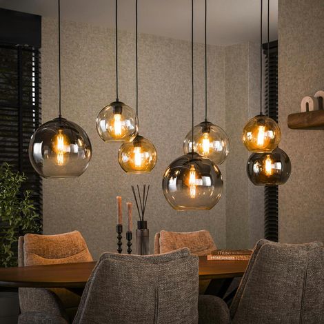 Suspension globe 7 lampes multicolores NOVA
