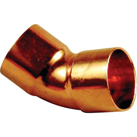 Coude 45° à souder - Cuivre - Raccord Femelle/Femelle - Diamètre : 22