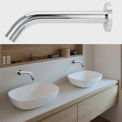 Robinet d'eau mural chaud et froid en acier inoxydable G1/2 pouces, robinet d'eau de bassin à capteur d'induction infrarouge (1/5)